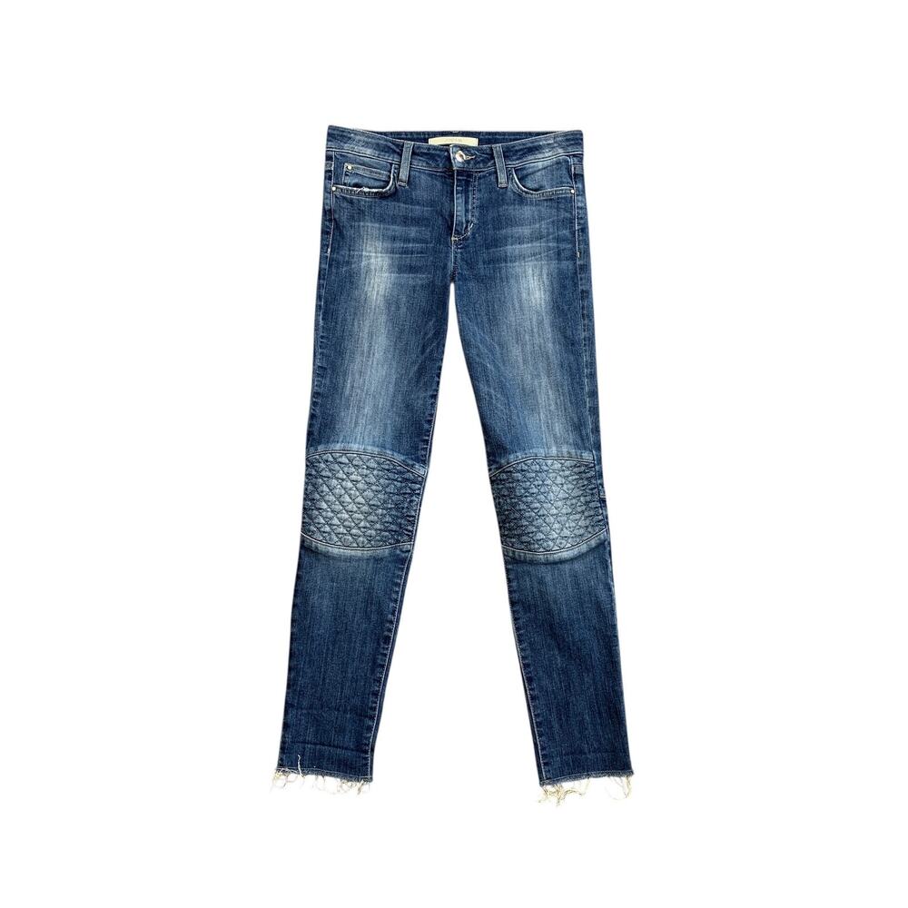 Joes Jeans Womens 28 Denim The Skinny Laurel Quilted Knee Raw Hem Stretch Ankle